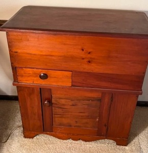 lot 184 image: Antique New England Lift Top Commode DRY SINK Cabinet Chest Antique Pine