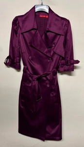 lot 195 image: ELLE Classy Ladies Satin Trenchcoat Jacket Dress Evening Attire Sz S