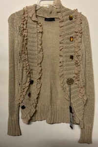 lot 201 image: New With Tags EARC Ruffled Artsy Sweater Rayon Cotton Made in Italy