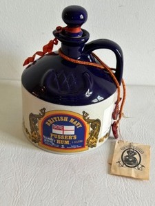 lot 258 image: Vintage Pussers British Navy Collectible Empty RUM BOTTLE by Wade Ceramics Jug  Decanter