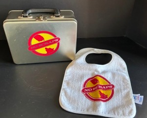 lot 283 image: Metal Dog Take Out Lunch Box with Matching Bib by NO SCRAPS