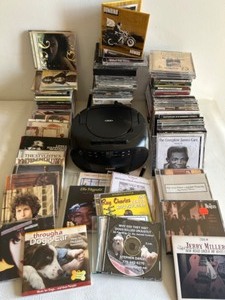 lot 285 image: CD Tape Player and Large Lot CDs and Cassette Tapes