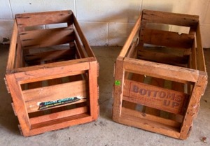 lot 116 image: Vintage Collectible Wooden MELON CRATES by Bottoms Up
