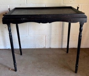 lot 143 image: Vintage Wood POP UP Breakfast Table Tray with Side Handles