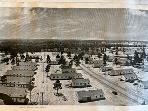 lot 368 image: Antique Panoramic Yard Long Photo of Camp Polk in Black and White