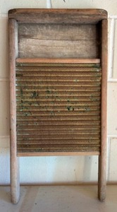 lot 410 image: Antique Large Wood Metal Washboard Wall Hanger, Wall Decor, Rustic Primitive, Laundry Decor National Washboard Co Brand