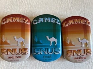 lot 441 image: Vintage Lot of CAMEL SNUS Frost & 2 x Mellow Collectible Tobacciana Tins - Qty 3
