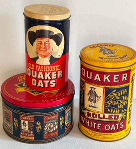 lot 454 image: Vintage QUAKER OATS Limited Edition Collectible Metal Tins - Qty 3