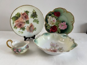 lot 413 image: Antique Floral Painted Porcelain Lot Including T&V, RS & Royal Munich Germany