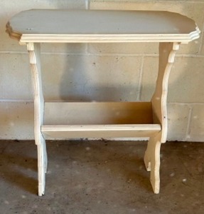 lot 371 image: Vintage Bookshelf Side Table Painted In White with Beveled Edges