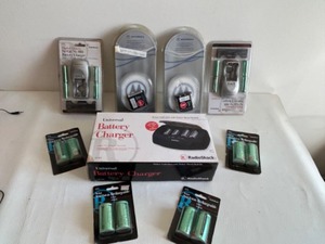 lot 335 image: New RADIO SHACK, Motorola Recharchable Battery Lot & New Charger - All In Package - Qty 8