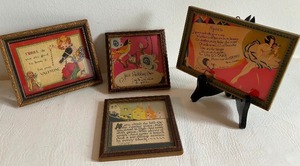 lot 237 image: Vintage Framed POSTCARDS Including Valentines and Greeting Cards