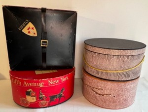 lot 104 image: Vintage Lot of HAT BOXES Including Cobbs, Resistol, Julius Garfinckel & More - Qty 4