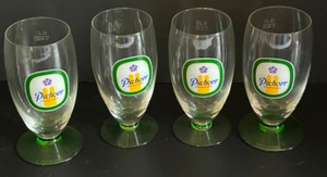 lot 463 image: Vintage PSCHORR Mnchen Green Bottomed Beer Glasses - Qty 4
