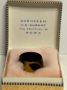 lot 483 image: Antique TORTOISE SHELL Wide Banded Ring sz. 7.5