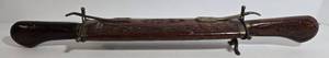 lot 15 image: Vintage Indian Wood & Brass Cutlery Carving Set