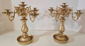 lot 56 image: Set of Vintage VILLY Ornate Cast Iron Candelabras