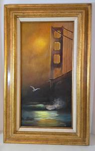 lot 33 image: Original 1989 Painting Golden Gate Bridge by Donna
