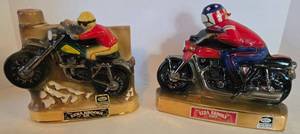 lot 19 image: Vintage Ezra Brooks Motorcycle Rider Decanters