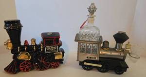 lot 84 image: 2 Train Decanters & Music Box