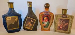 lot 83 image: 4 BEAMS Choice Collectible Bottles with Historical Figures 