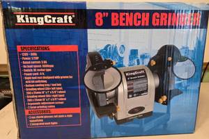 lot 49 image: NEW King Craft 8 Bench Grinder & FoldableAdjustable Work Bench