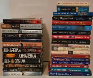 lot 77 image: Lot of John Grisham & Mary Higgins Clark Books
