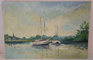 lot 95 image: Vintage Thelma Reicks Oil Painting on Art Board