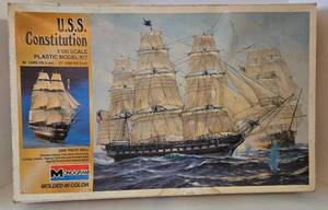 lot 148 image: Vintage USS Constitution 1120 Sailing Ship Model Kit
