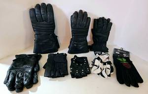 lot 174 image: Lot of Leather Winter Outdoor & Motorcycle Riding Gloves 