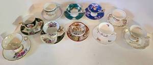 lot 186 image: Vintage Collectible Teacup and Saucer Sets including Enesco, Colclough and More - QTY 10