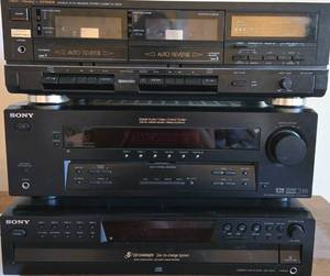 lot 158 image: SONY 5 Disc Changer & Digital Audio Center  FISHER Cassette Deck