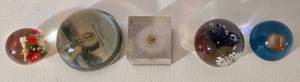 lot 230 image: Group of Collectible Glass & Lucite Paperweights