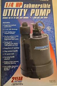 lot 271 image: Barracuda 14 HP Submersible Utility Sump Pump - New