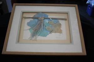 Original Work of Art  Hand-made, Hand-painted - Moon Shadows by Gomez Signed circa 1988 , Wood FrameSingle Matte