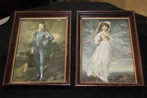 Wall Art - Man and Woman - 2 piece set , Wood Frame