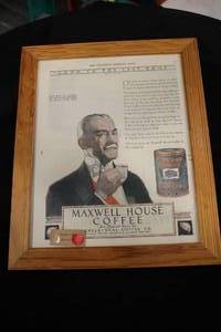 Wall Art - Maxwell House Coffee , Wood Frame