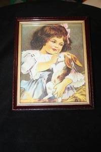 Wall Art - Girl with Rabbit , Framed