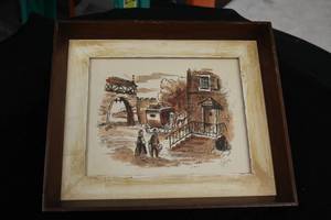 Wall Art - People In Town by Dejan Signed , FramedSingle Matte