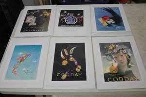 Lot of (6) Vintage 1940s Vogue Ad Reproductions