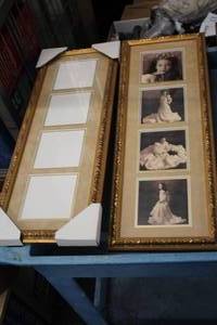 Lot of (2) 4-panel Picture Frames 10x25