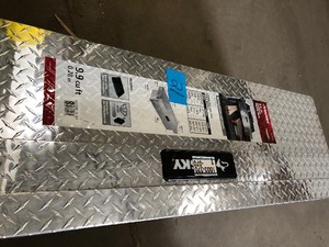 Husky 71.36 in. Diamond Plate Aluminum Full Size Crossbed Truck Tool Box damaged locked not keys customer return review pictures
