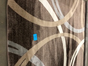 WRG Modern Abstract Circles Design Brown 6 ft. 6 in. x 9 ft. Area Rug customer return see pictures