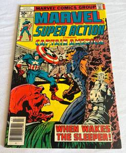 lot 35 image: Marvel Super Action Vol. 1 No. 2 July 1977 30 Cent Comic Book with Captain America