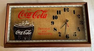lot 52 image: Vintage Coca Cola Brand Framed Clock