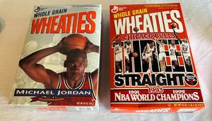 lot 68 image: Michael Jordan 2 Wheaties Box Lot (one full and one empty)  - Chicago Bulls Basketball