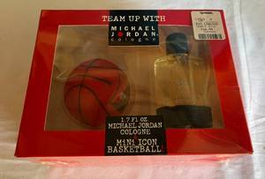 lot 72 image: Michael Jordan Cologne and Minibasketball Set New in Box - Chicago Bulls Basketball