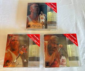 lot 75 image: (3) Michael Jordan Cologne New in Box with Limited Edition Collectors Cards 6670 - Chicago Bulls Basketball