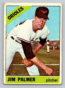 lot 25A image: Jim Palmer RC 1966 Topps #126 Rookie Vintage Baseball Card