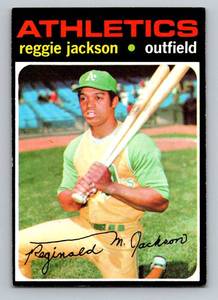 lot 27A image: Reggie Jackson 1971 Topps #20 (min size) Vintage Baseball Card